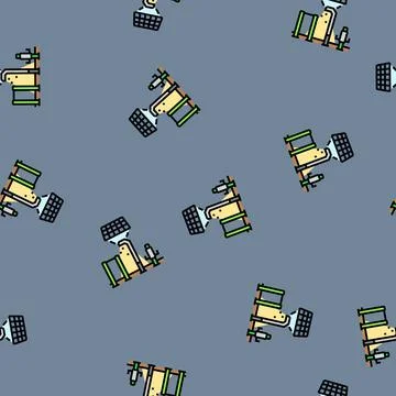 Solar powered lighting outdoor workouts vector seamless pattern Stock Illustration
