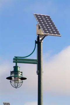 Solar powered lights lighting Stock Photos
