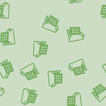 Solar powered line vector seamless pattern Stockillustratie