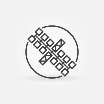 Solar-Powered Radiosonde vector round concept outline icon イラスト素材