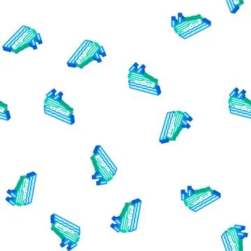 Solar powered ship isometric icon seamless pattern Stock Illustration