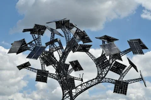 Solar powered tree Stock Photos