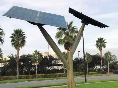 Solar Powered Tree like Photo image Stock-Fotos