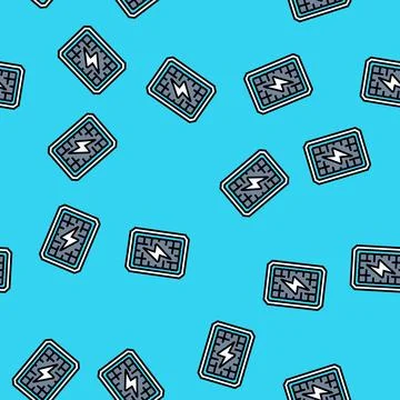 Solar powered vector seamless pattern Stock Illustration