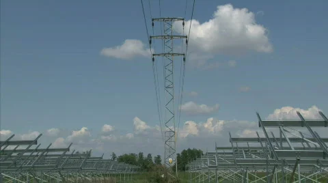Solar powerplant construction Stock Footage 809779