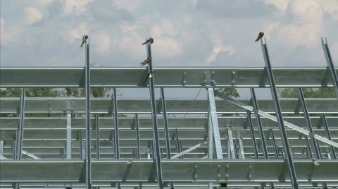 Solar powerplant construction Stock Footage 832639
