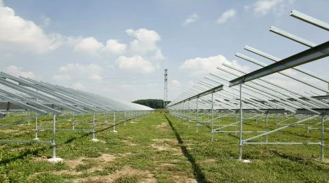 Solar powerplant construction Stock Footage 836845