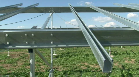 Solar powerplant construction Stock Footage 836852