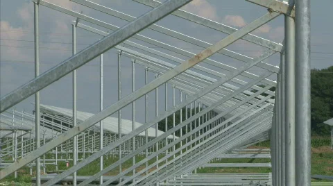 Solar powerplant construction Stock Footage 836908