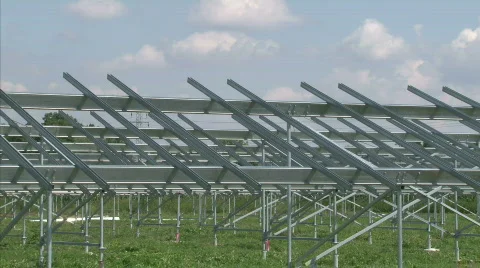 Solar powerplant construction Stock Footage 837473
