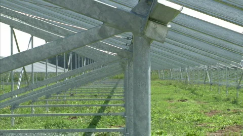Solar powerplant construction Stock Footage 852523