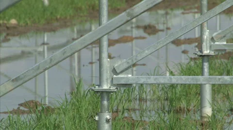 Solar powerplant construction Stock Footage 852537