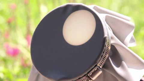 Solar projection of face of sun with sunspots. Stock Footage 313346239