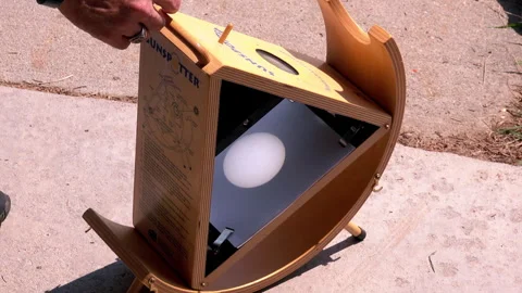Solar projector is set up to observe sunspot activity on the face of the sun. Stock Footage 313347658