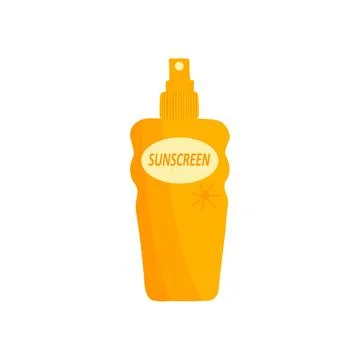Solar protection cosmetic container. Vector template spf spray product coll.. Stock Illustration