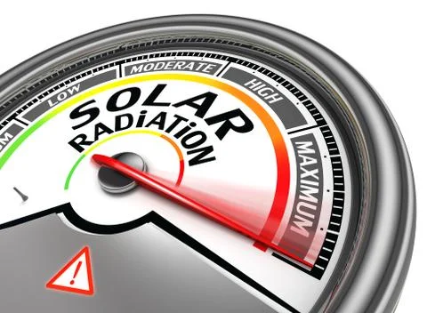 Solar radiation level conceptual meter Stock Illustration