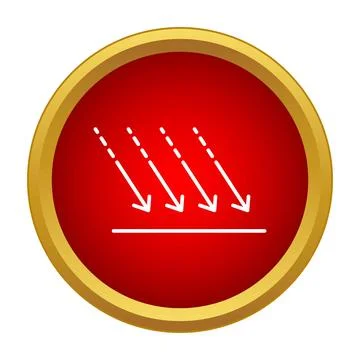 Solar radiation light rays hitting a surface icon Stock Illustration