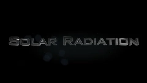 Solar Radiation title metal text on black alpha channel background Stockbeeldmateriaal 296199096