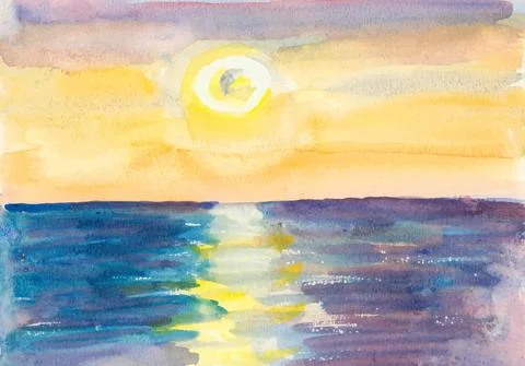 Solar reflection on the sea surface of water Stock Illustration