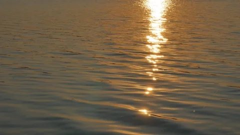 Solar reflections and glare on the surface of soothing waves of water in summer Stock-Footage 119703934