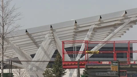 Solar renewable electricity infrastructure panels construction Видео 151671125