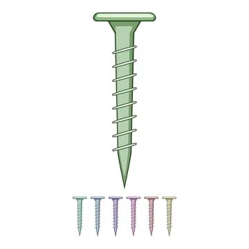 Solar roofing screw cartoon vector graphic Stock Illustration
