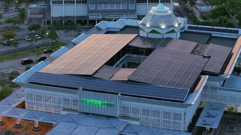 Solar Rooftop on Infrastructure, “In the name of God, the Most Merciful.” Stock Footage 326061010