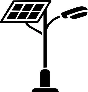Solar street light pole renewable lighting icon Stock Illustration