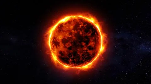 Solar Sun on Space Stock Illustration