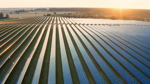 Solar sun station energy power plant field industry nature Vidéo 137097053