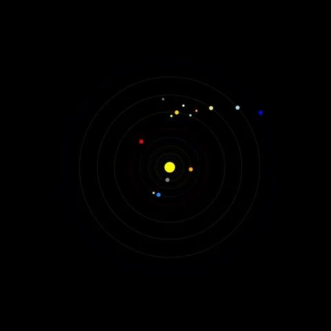 Solar System 2D animation Video stock 334664442