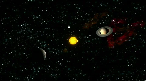 Solar system - 3D Seamless loopable. Stock Footage 150026