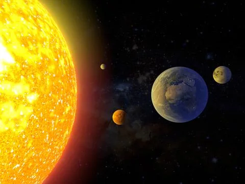 Solar System Animation Stock Illustration