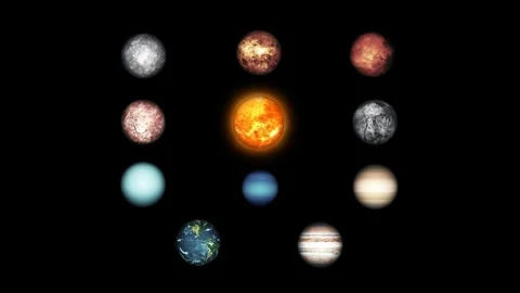 Solar System Animation with Planets and ... | Stock Video | Pond5