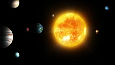 Solar System Animation with Planets and ... | Stock Video | Pond5