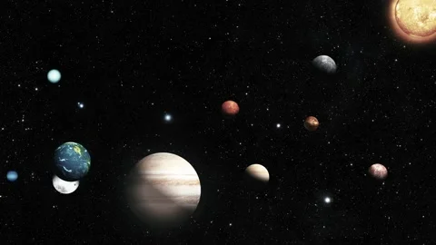 Solar System Animation with Planets and Sun Stock Footage 315188362