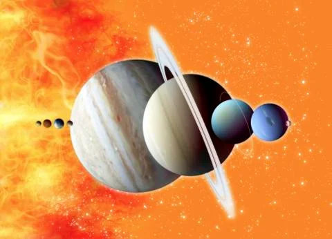 Solar system, artwork Stock Illustration