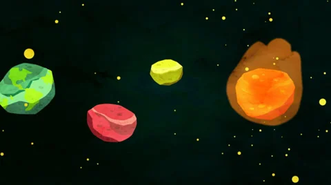 Solar System Cartoon HD Stock Footage 38098484