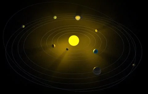 Solar system cg illustration Illustrazione stock