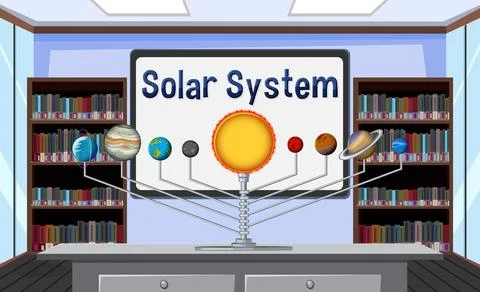 Solar system classroom template Stock Illustration