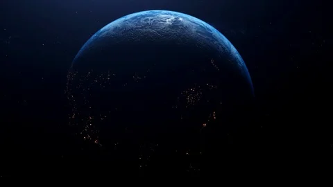 Solar system, close passage of the Earth planet Video stock 116310016