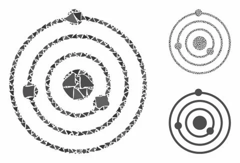 Solar System Composition Icon of Joggly Items 스톡 일러스트