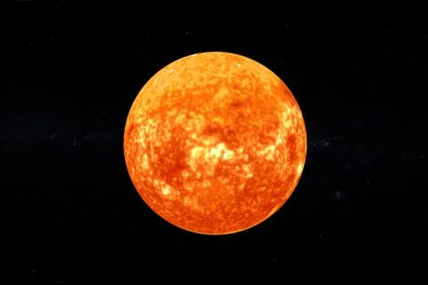 Solar System Concept. View of Full Big Star Sun from Space. Elements of this  Stock Illustration