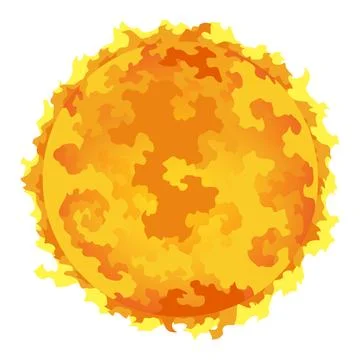 Solar system design icon element, Sun. Galaxy discovery and exploration Stock Illustration