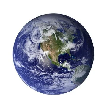 Solar System - Earth. Isolated planet on white background. Stock Photos