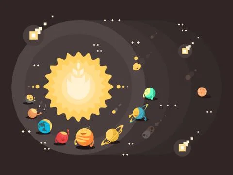 Solar system flat design Stock Illustration