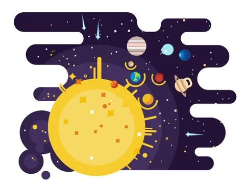 Solar system flat style Stock Illustration