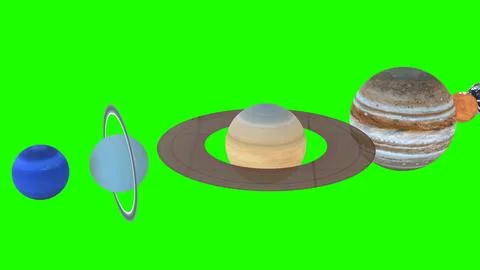 Solar system with green background Illustrazione stock