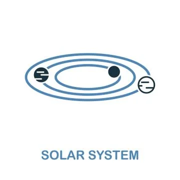 Solar System icon in 2 color design. Pixel perfect simple pictogram solar system Stock Illustration