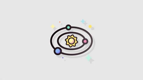 Solar System icon animation alpha Stock Footage 157594749